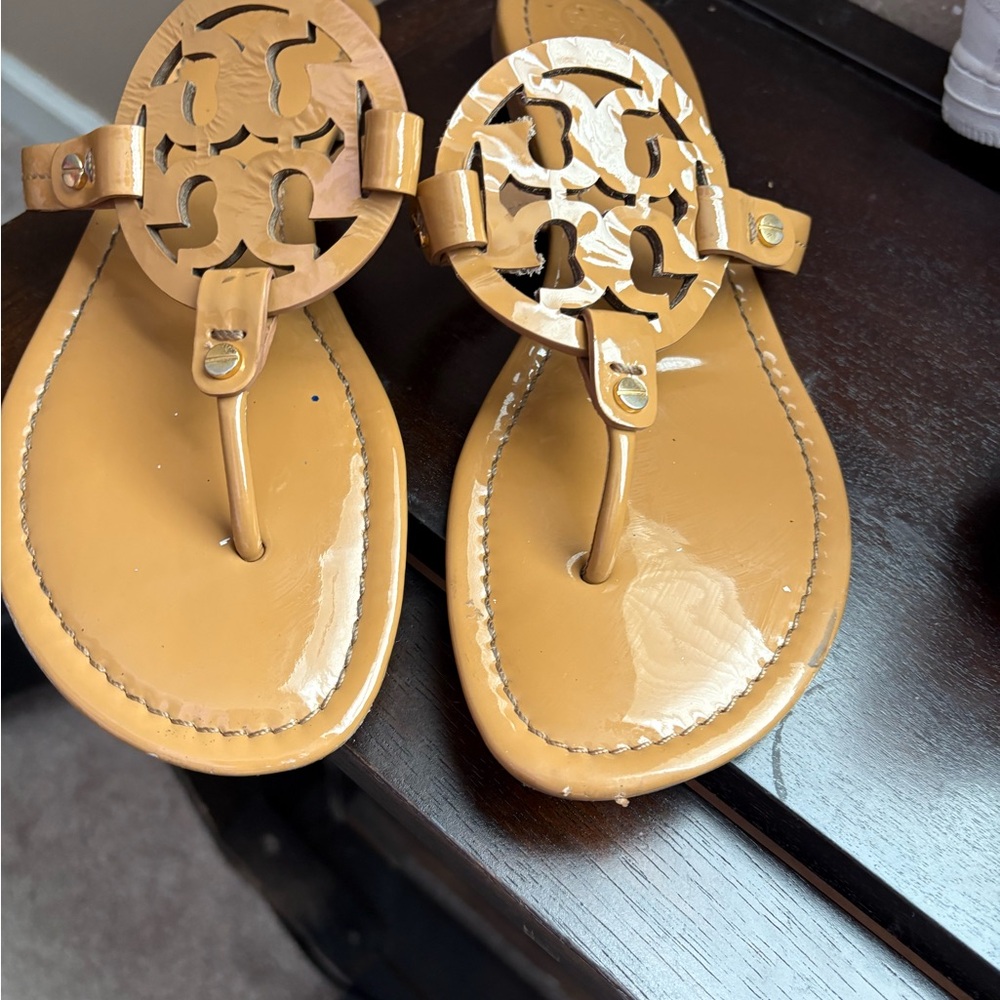 Tan Sandals with Cutout Design